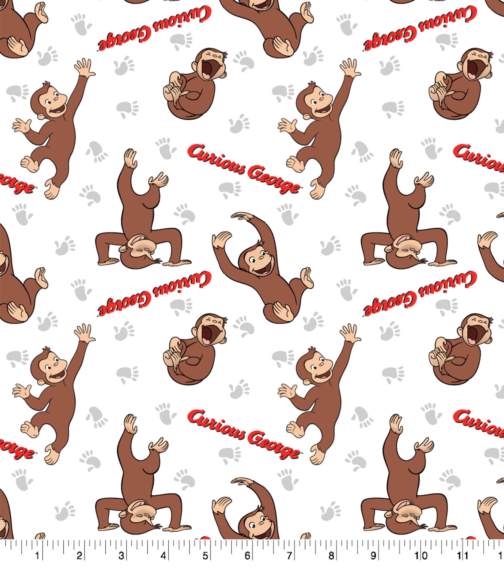 Universal Studios™ Curious George Footprint Cotton Fabric